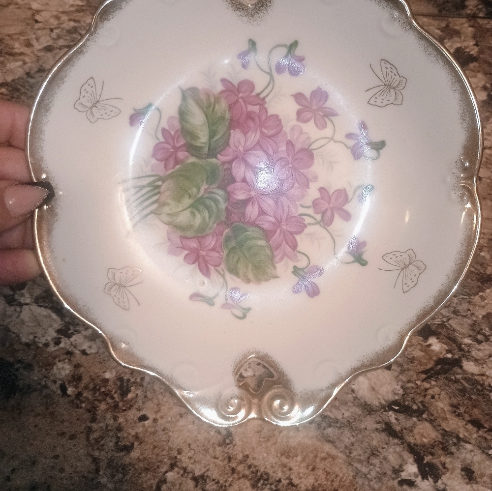 Nasco antique Japanese Violet Trimont New Dish Plate - Picture 4 of 7